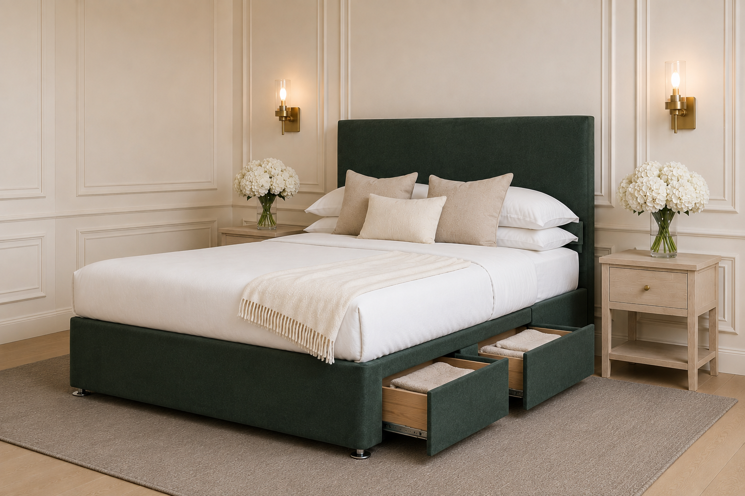 Costa Divan Bed with storage and headboard