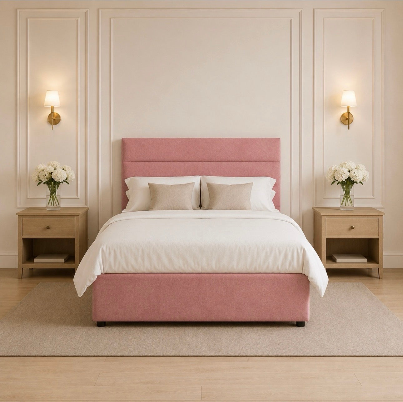 Aria divan bed with storage and headboard