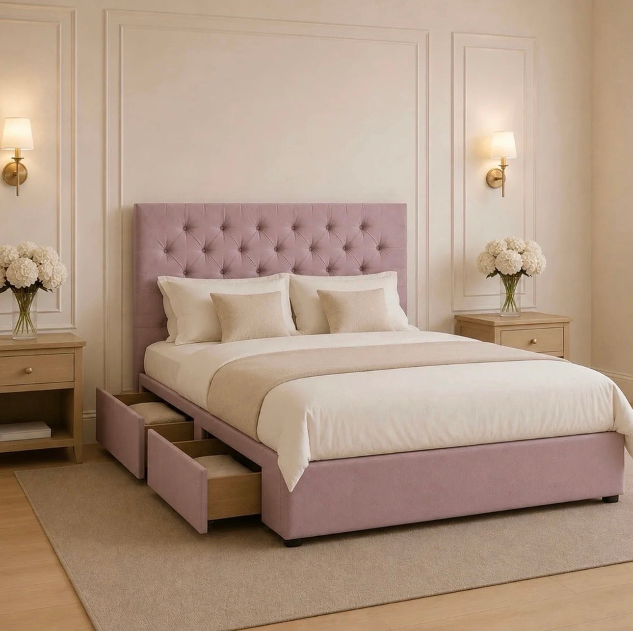 Zara Divan Bed with storage and headboard