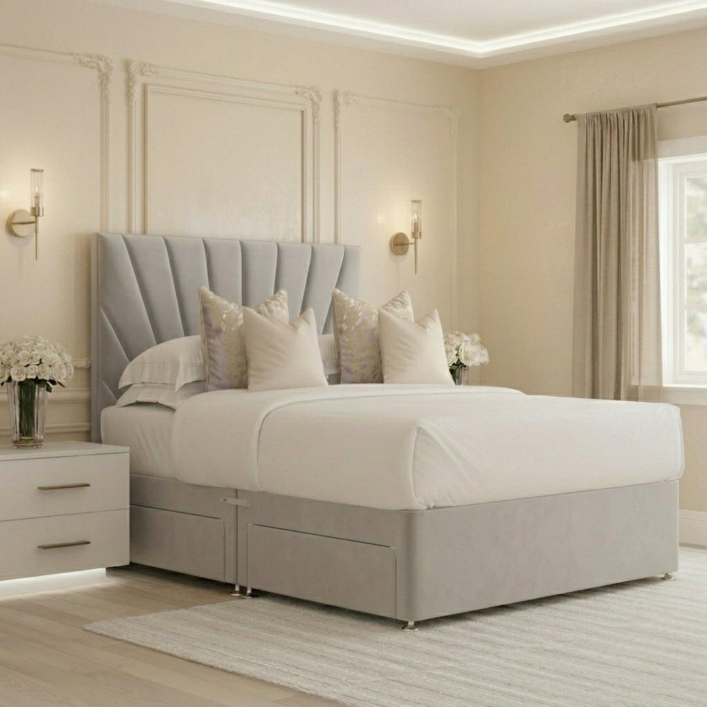 Prague Divan Bed with storage and headboard