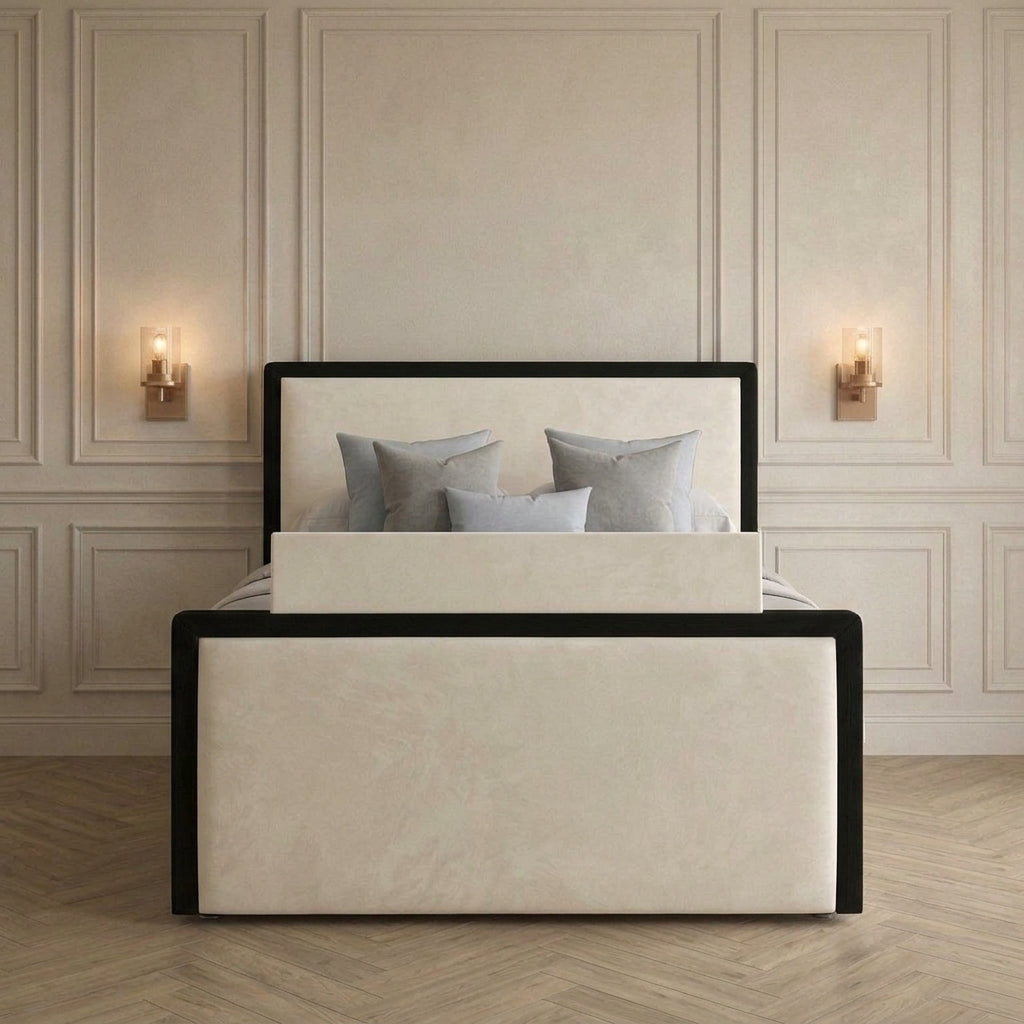 Bespoke Luxury Black Piping TV Bed Frame