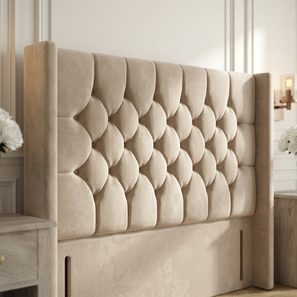 Winged Chesterfield Floor Standing Headboard