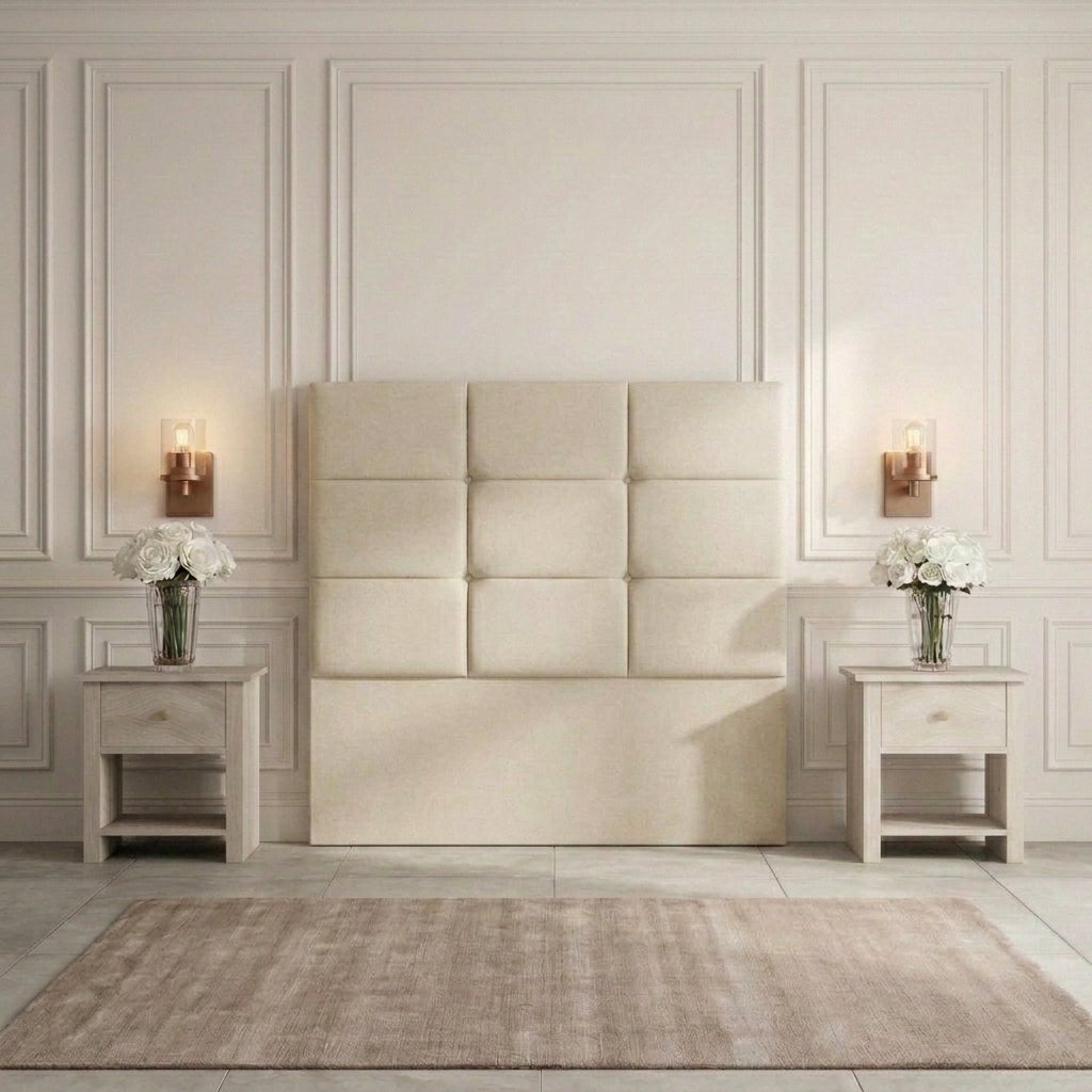 The Torino Panelled Upholstered Headboard