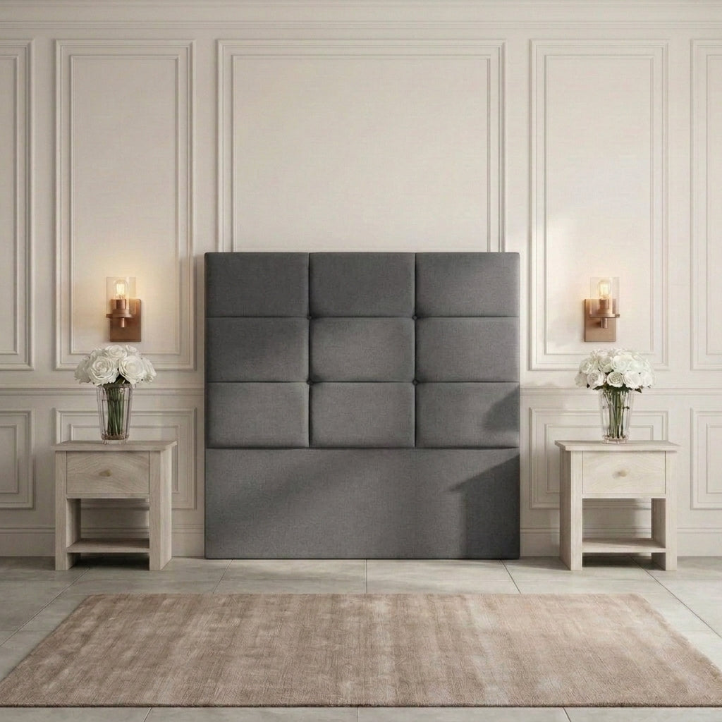 The Torino Panelled Upholstered Headboard