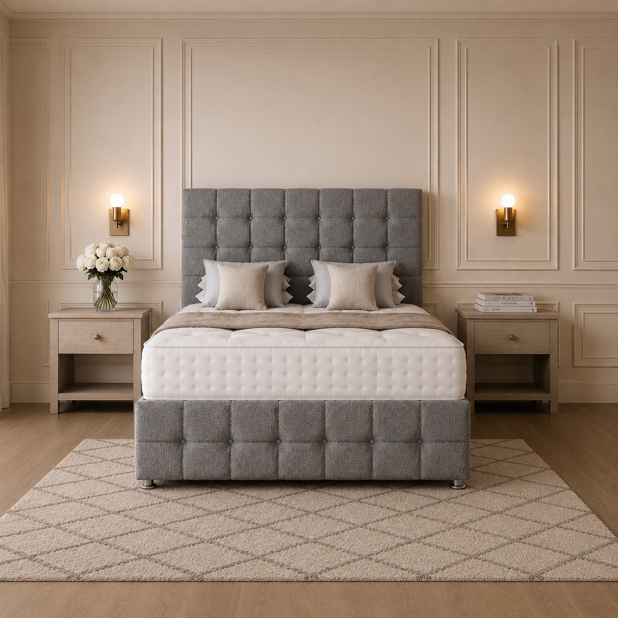 Carlo Divan Bed with storage and headboard