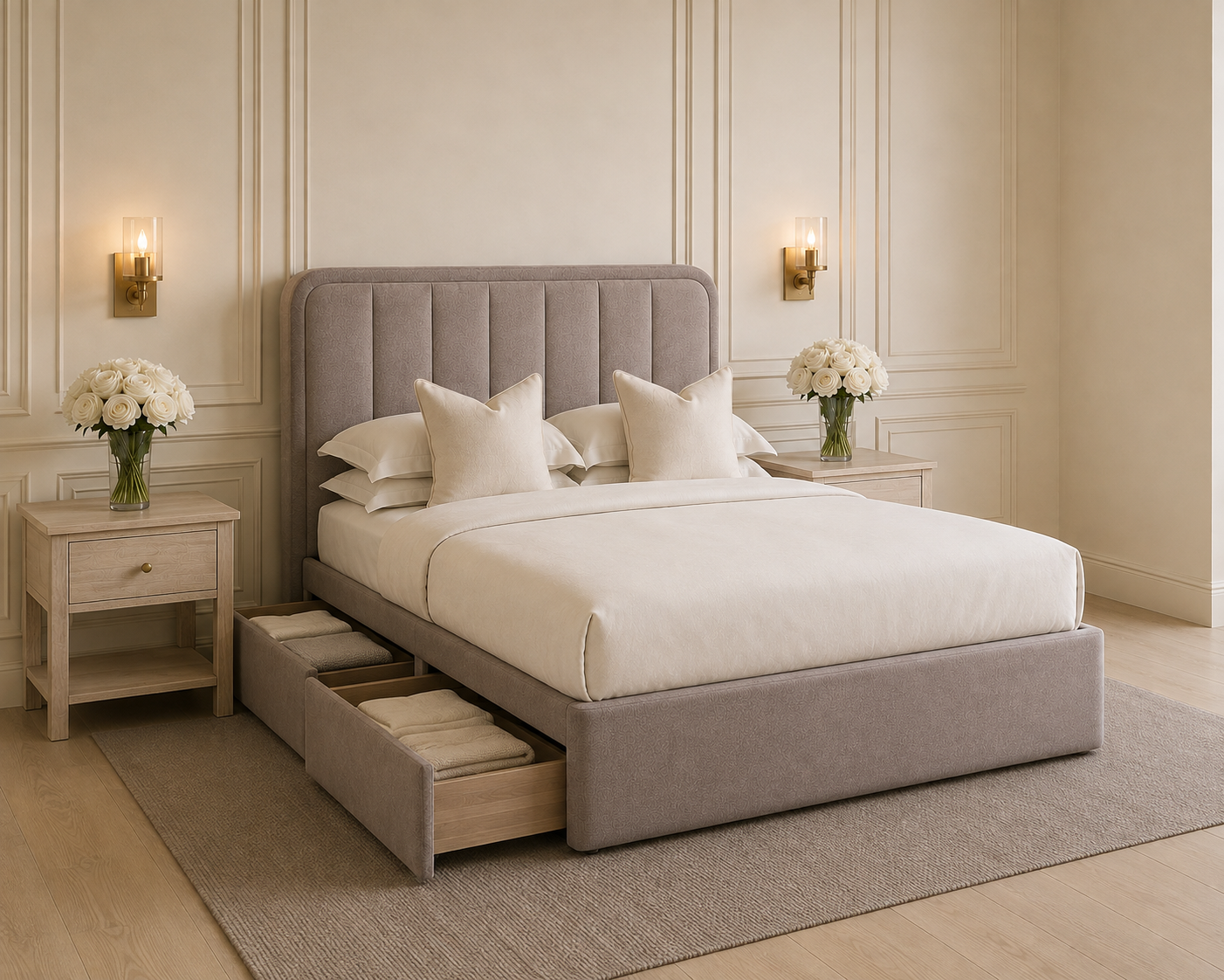 Memphis Divan Bed with storage and headboard