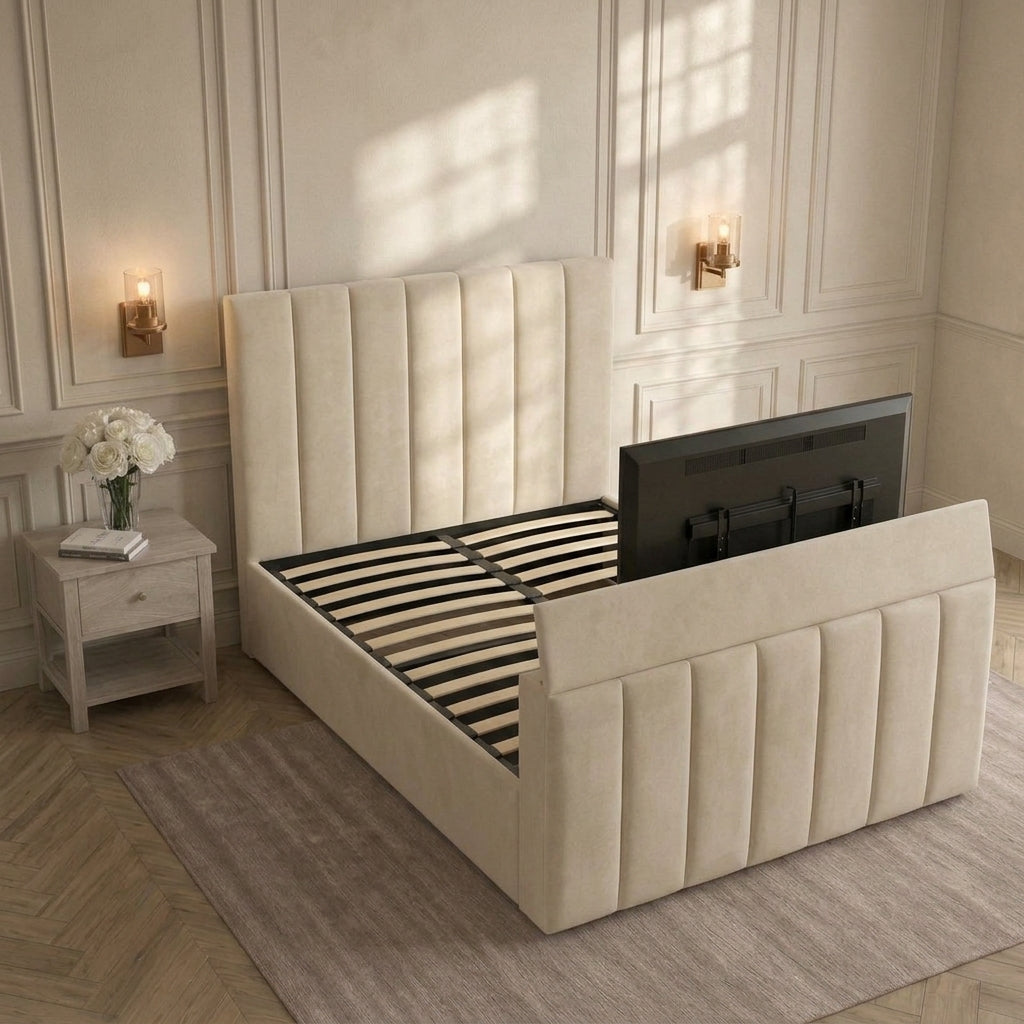 Bespoke Luxury Lined TV Bed Frame
