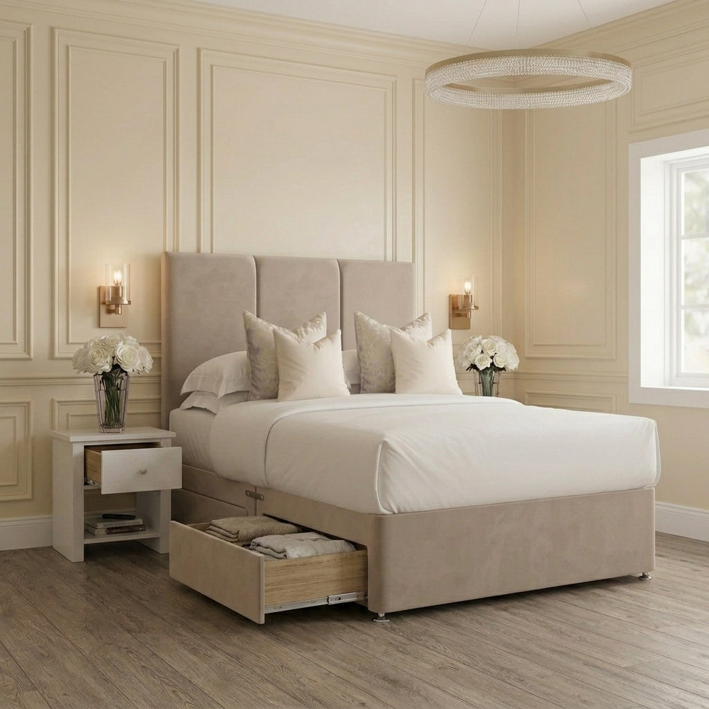 Luxe Divan Bed with storage and headboard