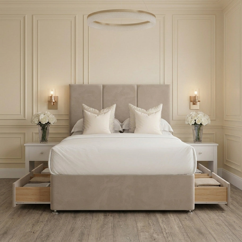 Luxe Divan Bed with storage and headboard