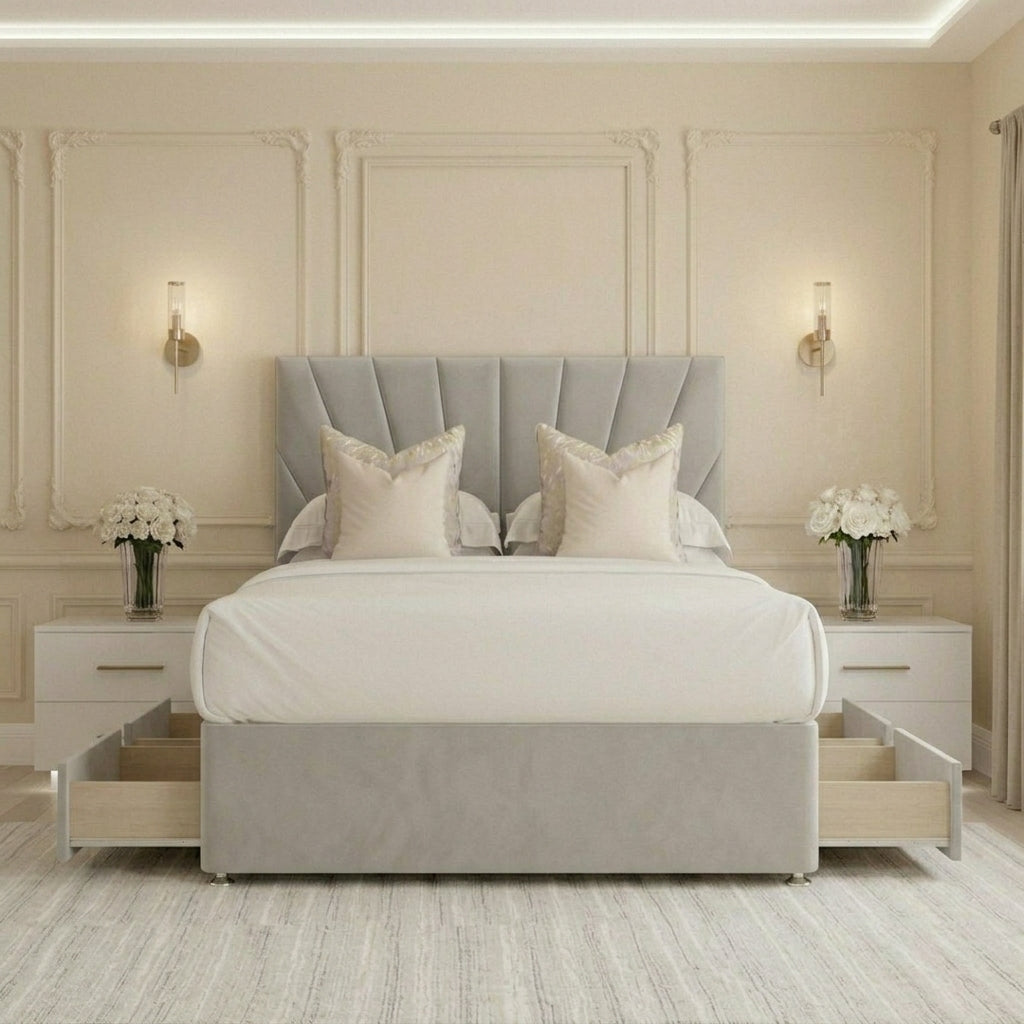 Prague Divan Bed with storage and headboard