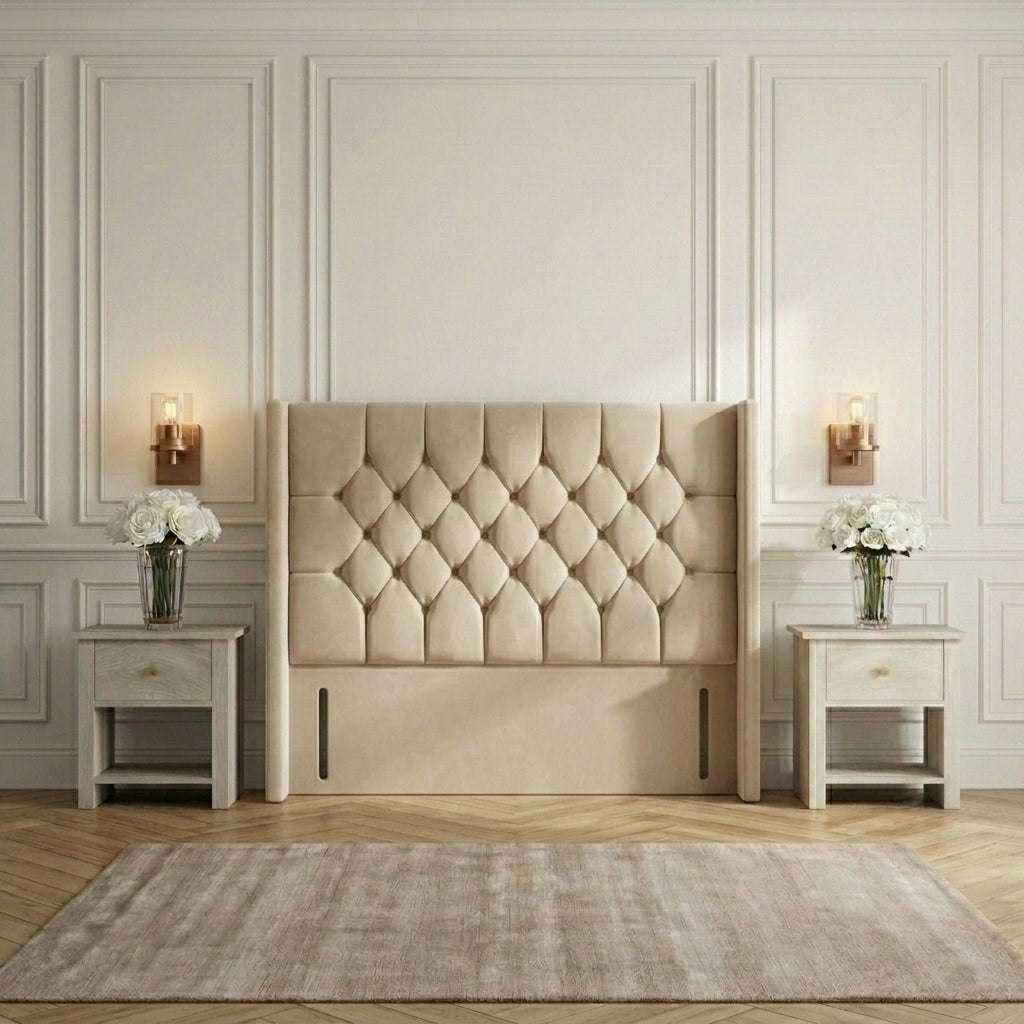 Winged Chesterfield Floor Standing Headboard