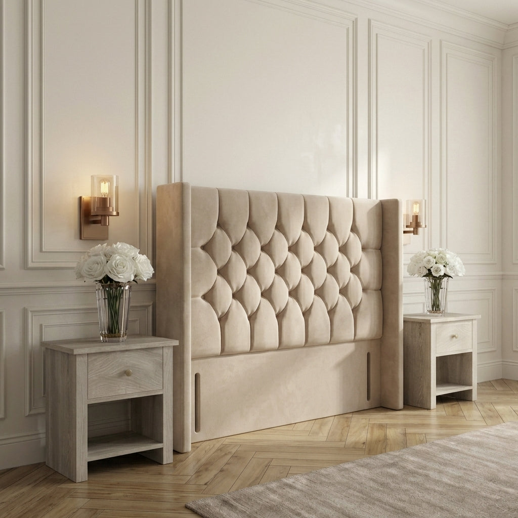 Winged Chesterfield Floor Standing Headboard